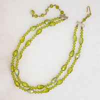 Double Strand of Fresh Green Glass Beads