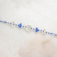 Art Deco Blue & White English Glass Beads
