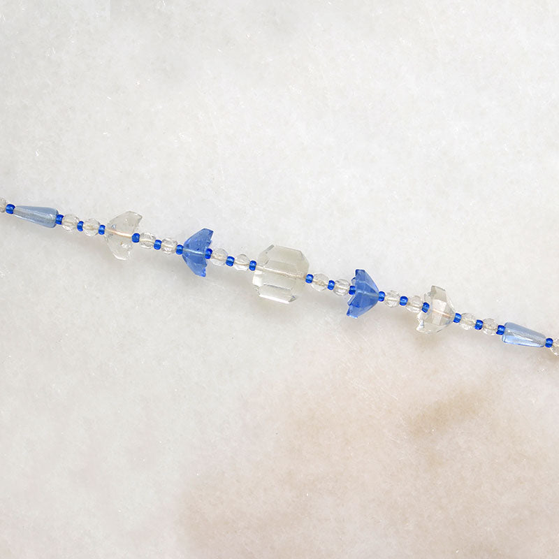 Art Deco Blue & White English Glass Beads