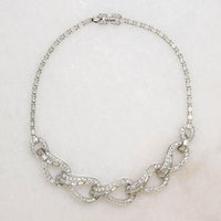 Sophisticated Rhinestone Link Necklace by Boucher