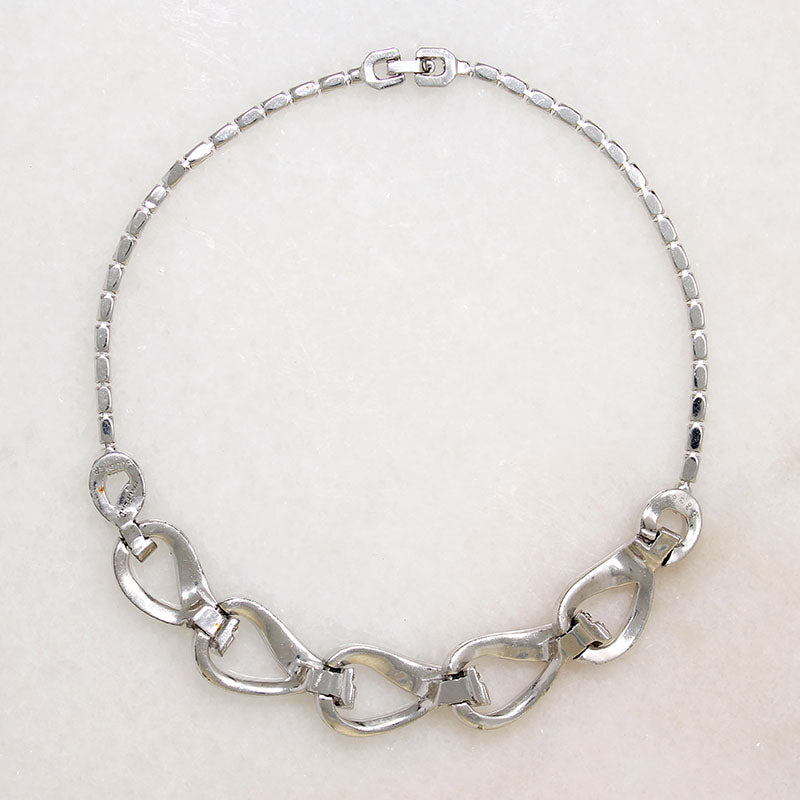 Sophisticated Rhinestone Link Necklace by Boucher