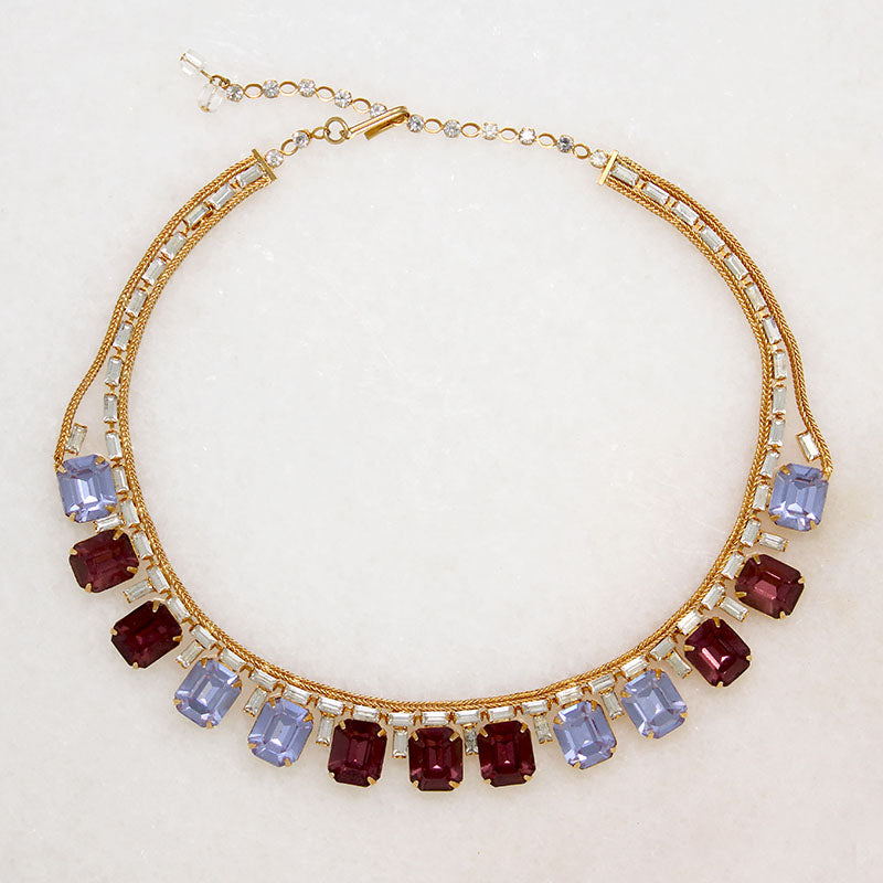 Periwinkle & Purple Rhinestone Hobé collar