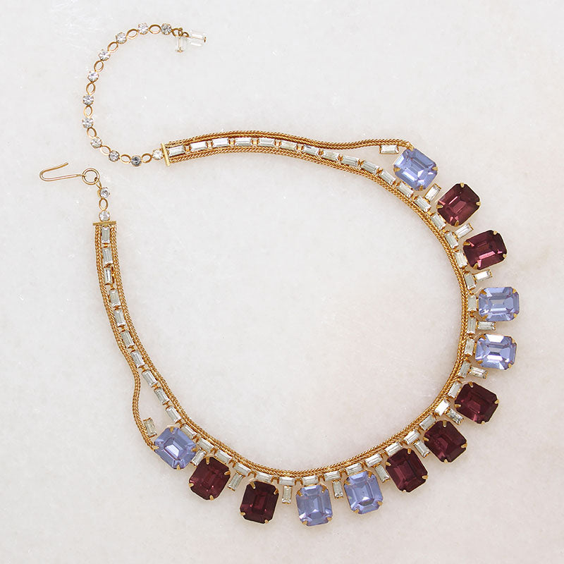 Periwinkle & Purple Rhinestone Hobé collar