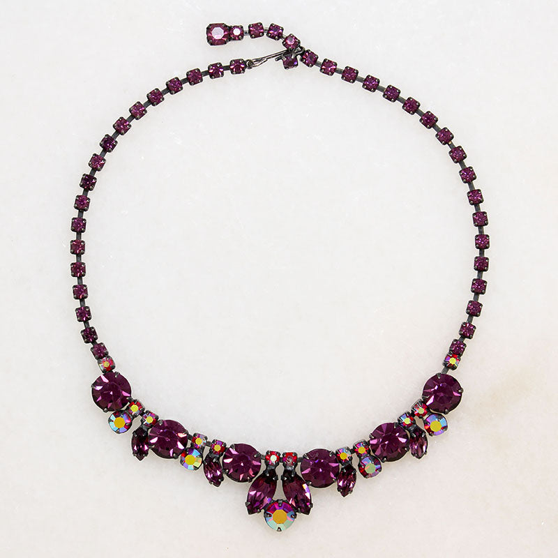 Decadent Red & Purple Crystal Necklace by Regency