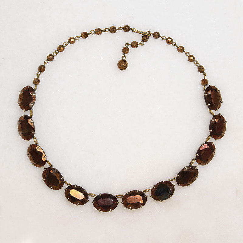 Mesmerizing Bronze Glass Rivière Necklace