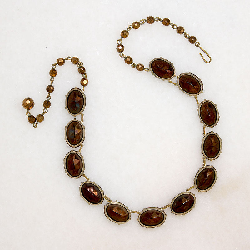 Mesmerizing Bronze Glass Rivière Necklace