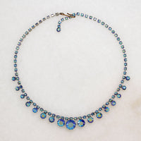 Shimmering Blue Aurora Borealis Rhinestone Necklace
