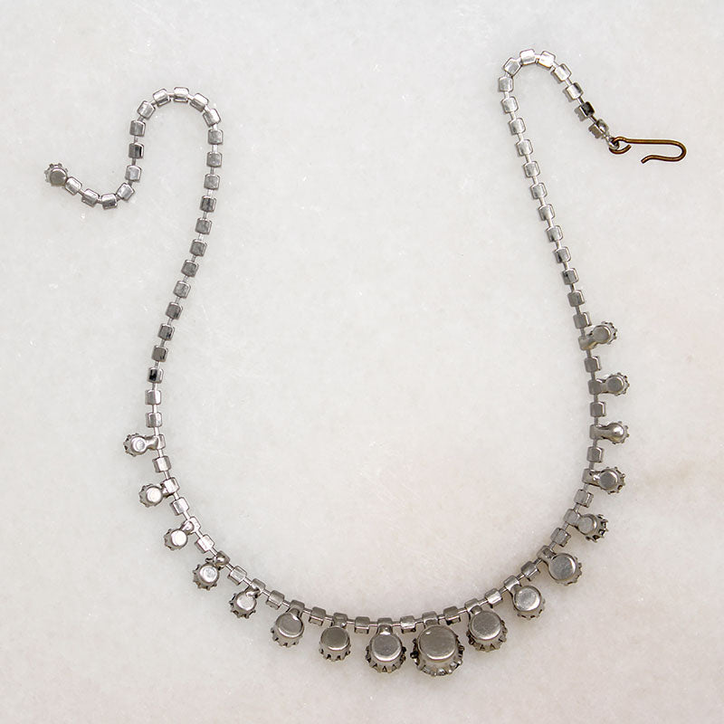 Shimmering Blue Aurora Borealis Rhinestone Necklace