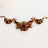 West German Filigree & Blood Orange Crystal Choker