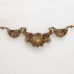 West German Filigree & Blood Orange Crystal Choker