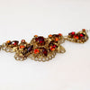 West German Filigree & Blood Orange Crystal Choker