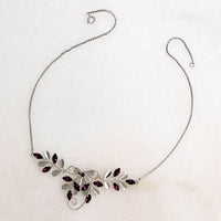 Sterling & Purple Rhinestone Von Dell Necklace