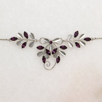 Sterling & Purple Rhinestone Von Dell Necklace