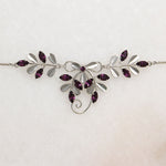 Sterling & Purple Rhinestone Von Dell Necklace