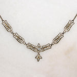 Delicate Art Deco Silver-Plate & Crystal Necklace