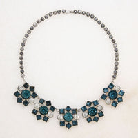 Winter Wonderland Teal & Clear Rhinestone Choker