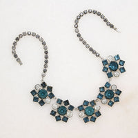 Winter Wonderland Teal & Clear Rhinestone Choker