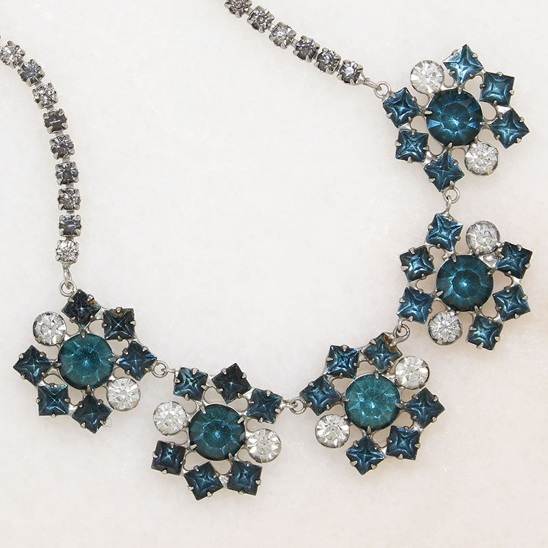 Winter Wonderland Teal & Clear Rhinestone Choker