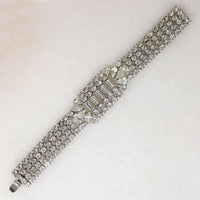 Glamorous White Rhinestone Bracelet by Weiss