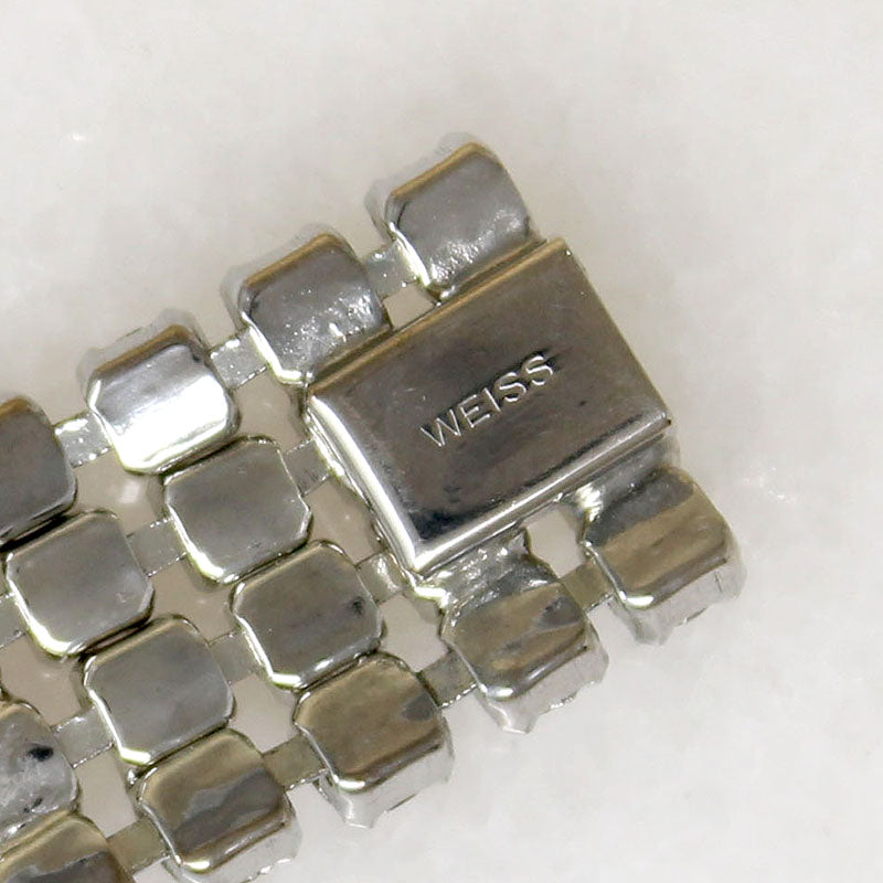 Glamorous White Rhinestone Bracelet by Weiss