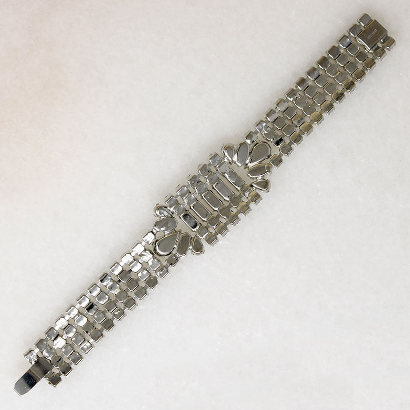 Glamorous White Rhinestone Bracelet by Weiss
