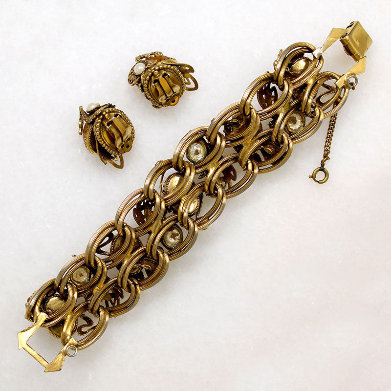 Ferocious Dragon & Egg Bracelet & Earrings Set 