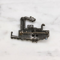 Paddle Steamer Brooch with Pastel Rhinestones
