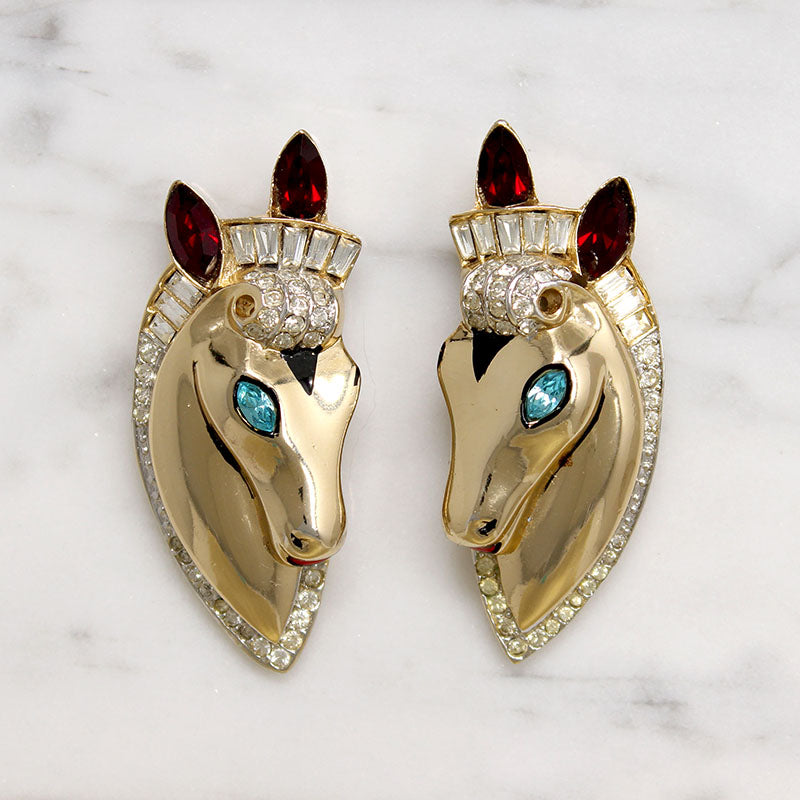 Coro Retro Horses Duette Brooch