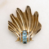 Dynamic Sterling & Rhinestone Retro Brooch by Mazer