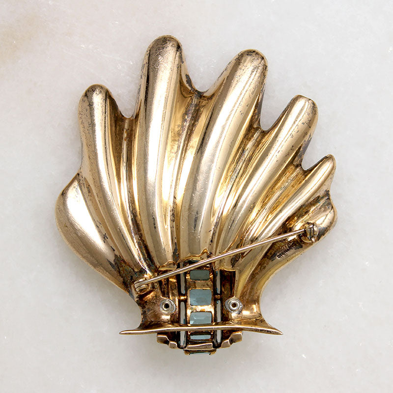 Dynamic Sterling & Rhinestone Retro Brooch by Mazer
