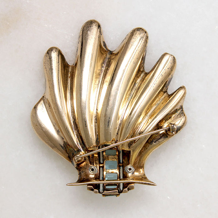 Dynamic Sterling & Rhinestone Retro Brooch by Mazer