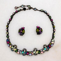 Jewel-Tone Necklace & Earring Set by Hollycraft