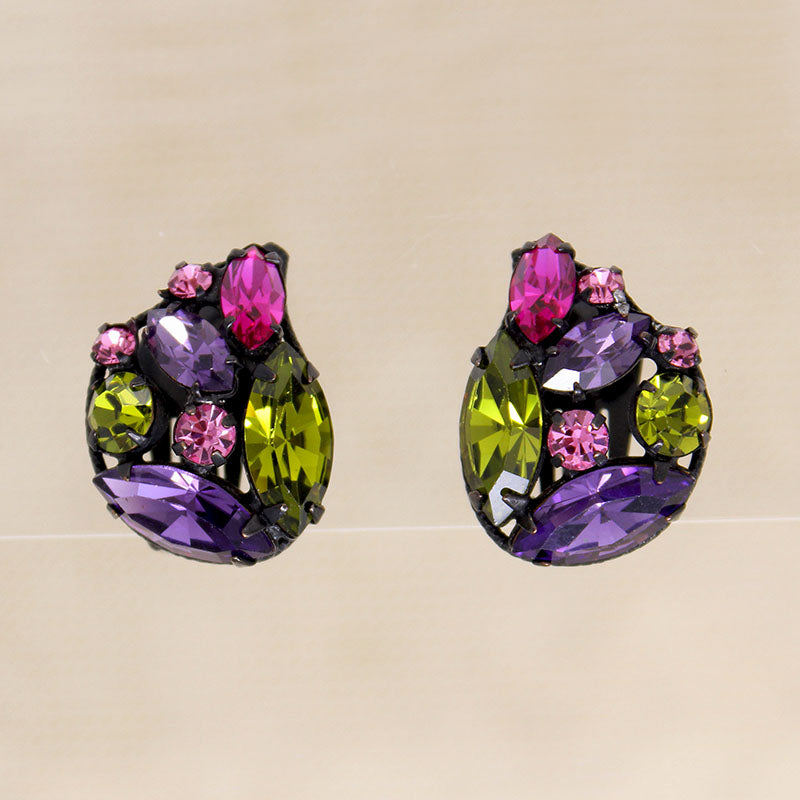 Jewel-Tone Necklace & Earring Set by Hollycraft
