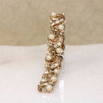 Glittering Baguette & Glossy Pearl Costume Bracelet by Trifari