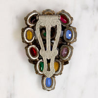 Harlequin-Colored Rhinestone Dress Clip