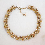 Glamorous Rhinestone & Faux Pearl Choker by Trifari