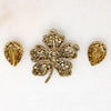 Bronze Leaves Brooch & Earring Set by Weiss