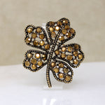 Bronze Leaves Brooch & Earring Set by Weiss