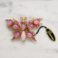 Bewitching Pink Butterfly Brooch by Florenza