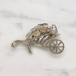 Whimsical Wheelbarrow of Hearts Brooch by Boucher