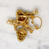 Victorian Revival Faux Turquoise Acorn Brooch