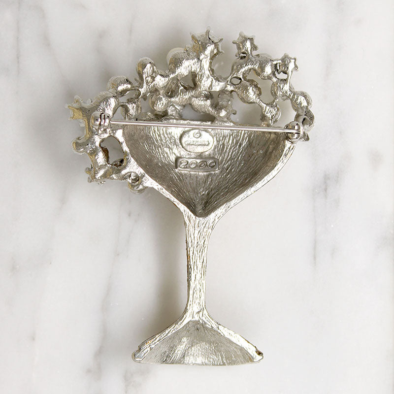Graziano 2000 Champagne Glass Brooch