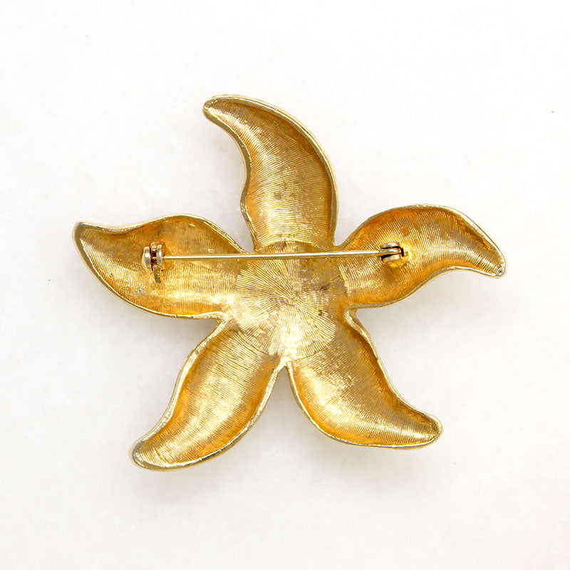 Gorgeous Gold & Silver-Tone Starfish Brooch