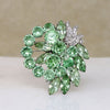 Icy Mint Green Crystal Brooch by Eisenberg