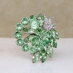 Icy Mint Green Crystal Brooch by Eisenberg