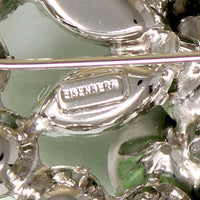 Icy Mint Green Crystal Brooch by Eisenberg
