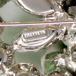 Icy Mint Green Crystal Brooch by Eisenberg