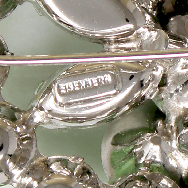 Icy Mint Green Crystal Brooch by Eisenberg