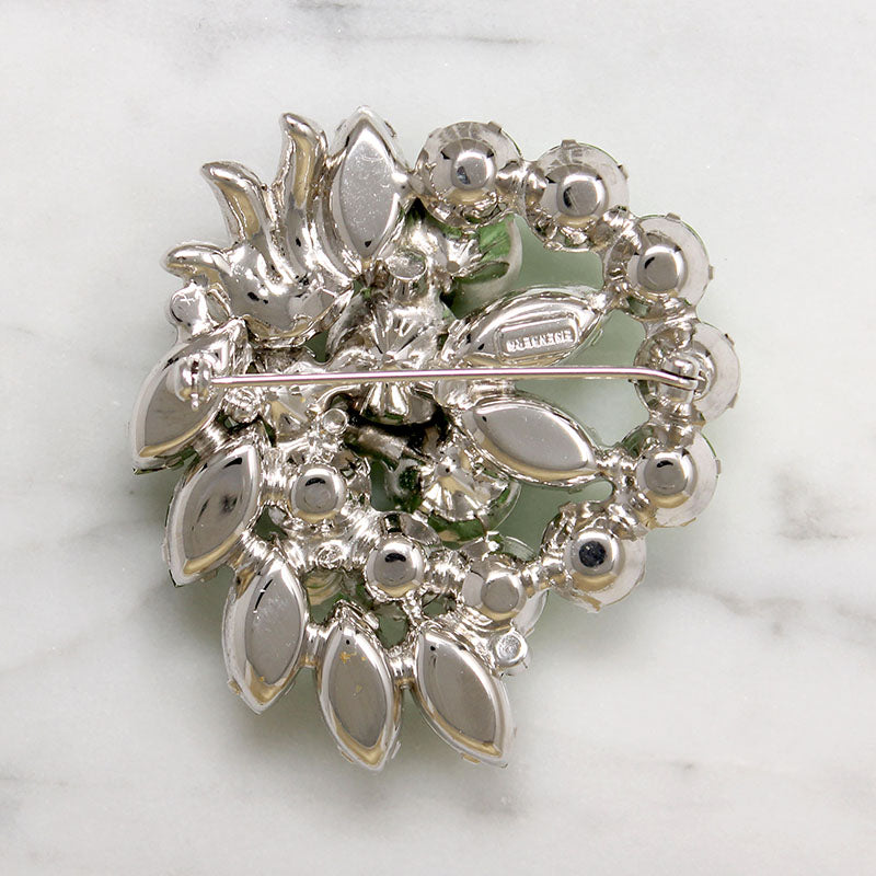 Icy Mint Green Crystal Brooch by Eisenberg
