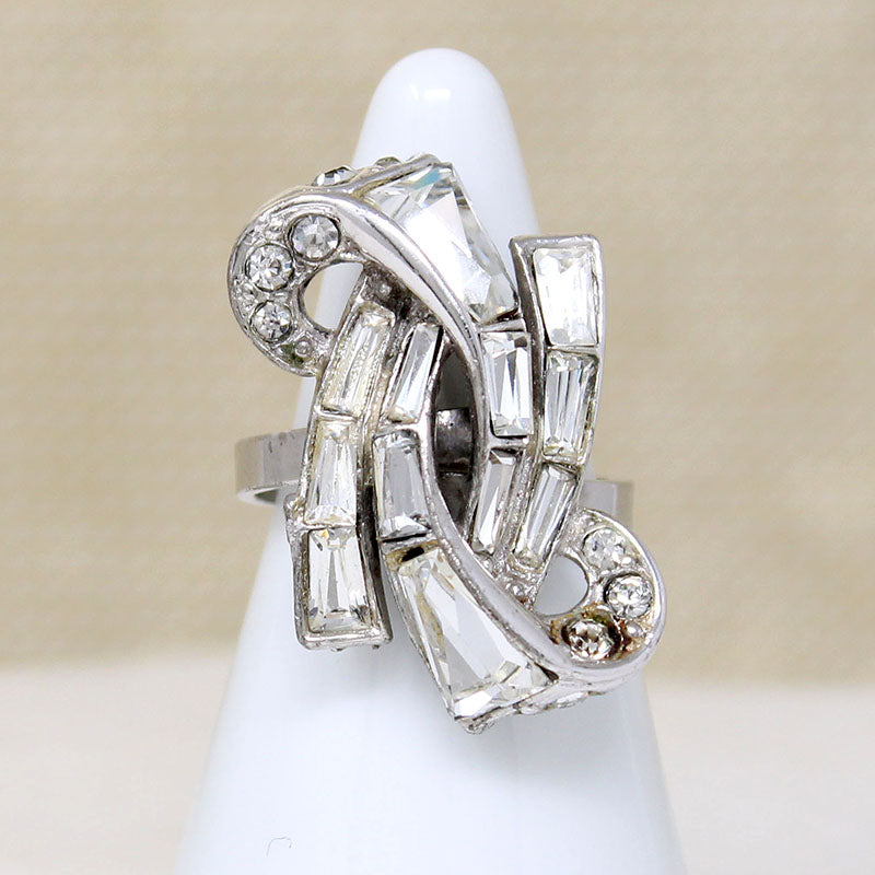 Sparkling Swirl Rhinestone Cocktail Ring by Bogoff